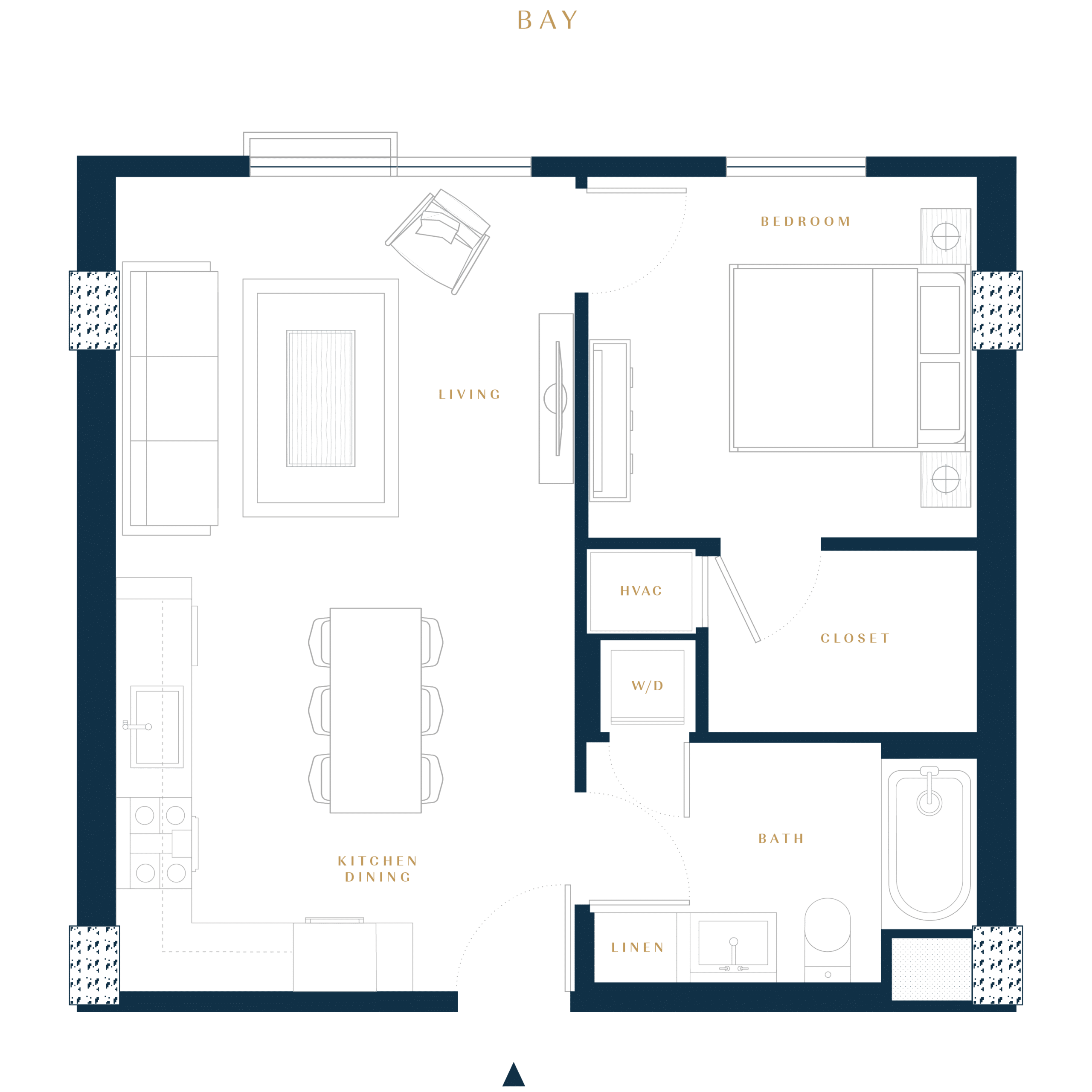 Residence 1B luxury condo floor plan in San Francisco Dogpatch
