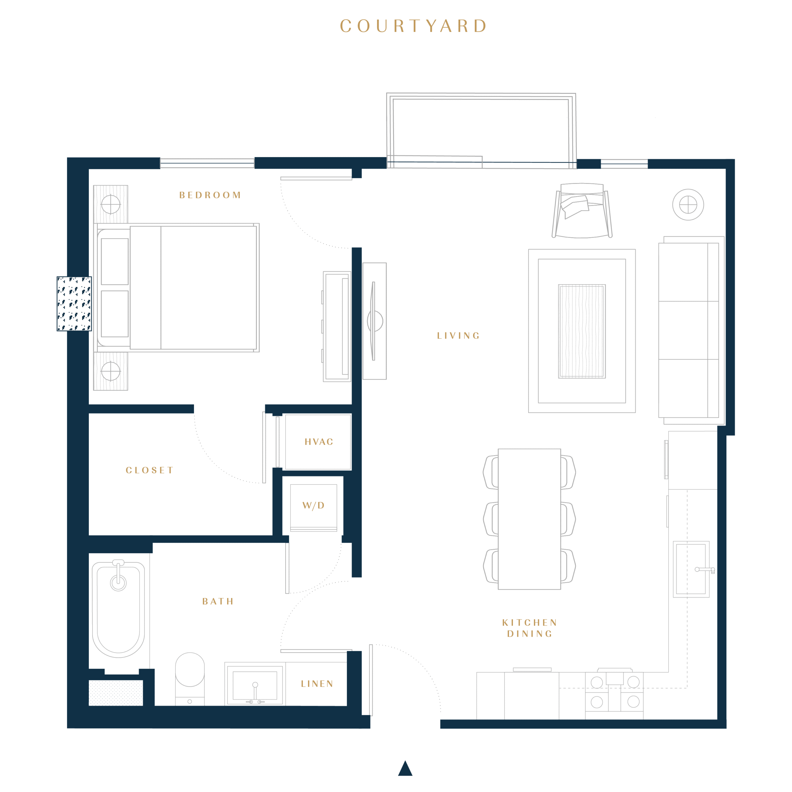 Residence 1E luxury condo floor plan in San Francisco Dogpatch