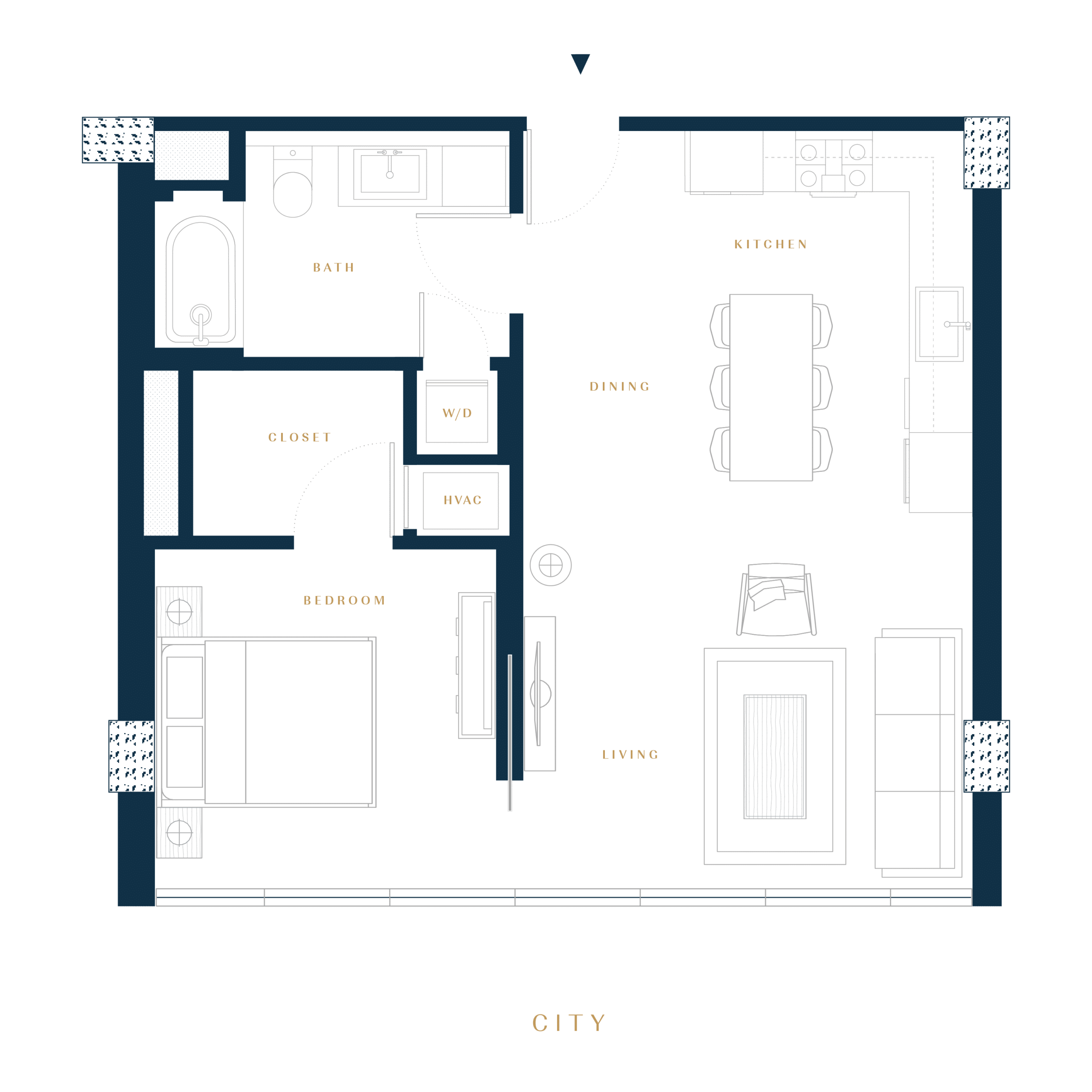 Residence 1F luxury condo floor plan in San Francisco Dogpatch