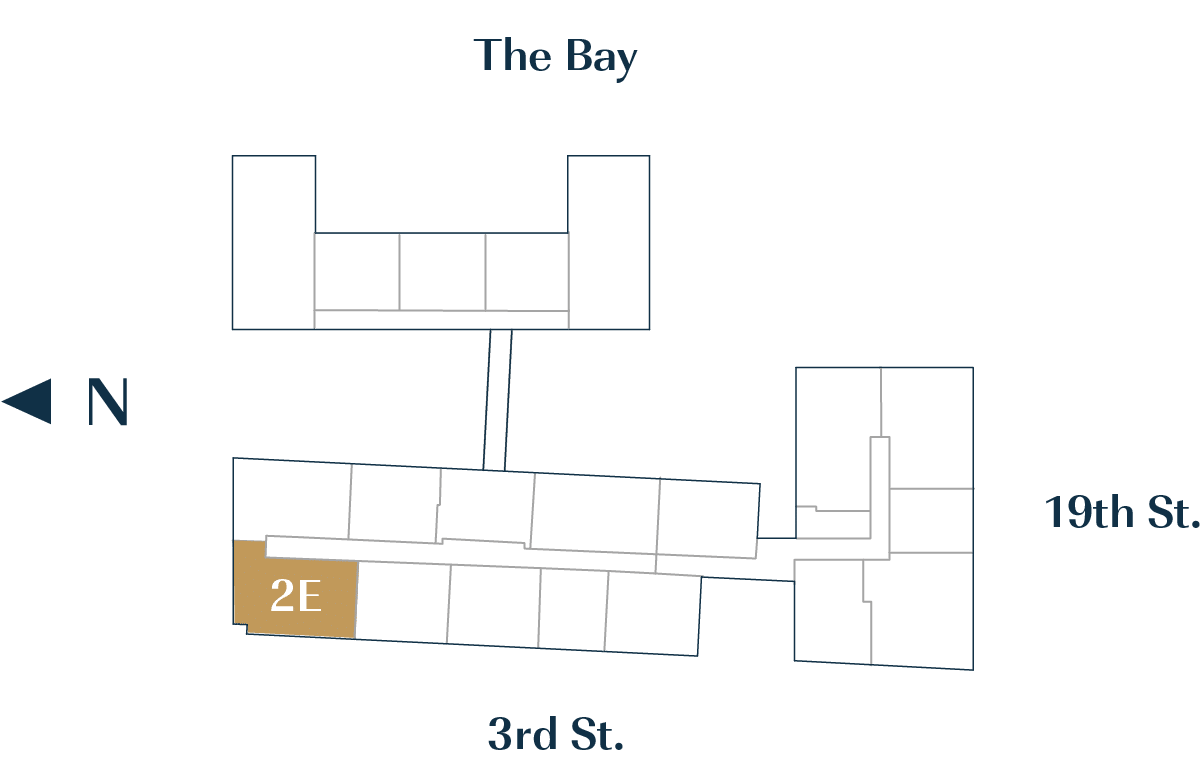 Residence 2E luxury condo floor plan in San Francisco Dogpatch