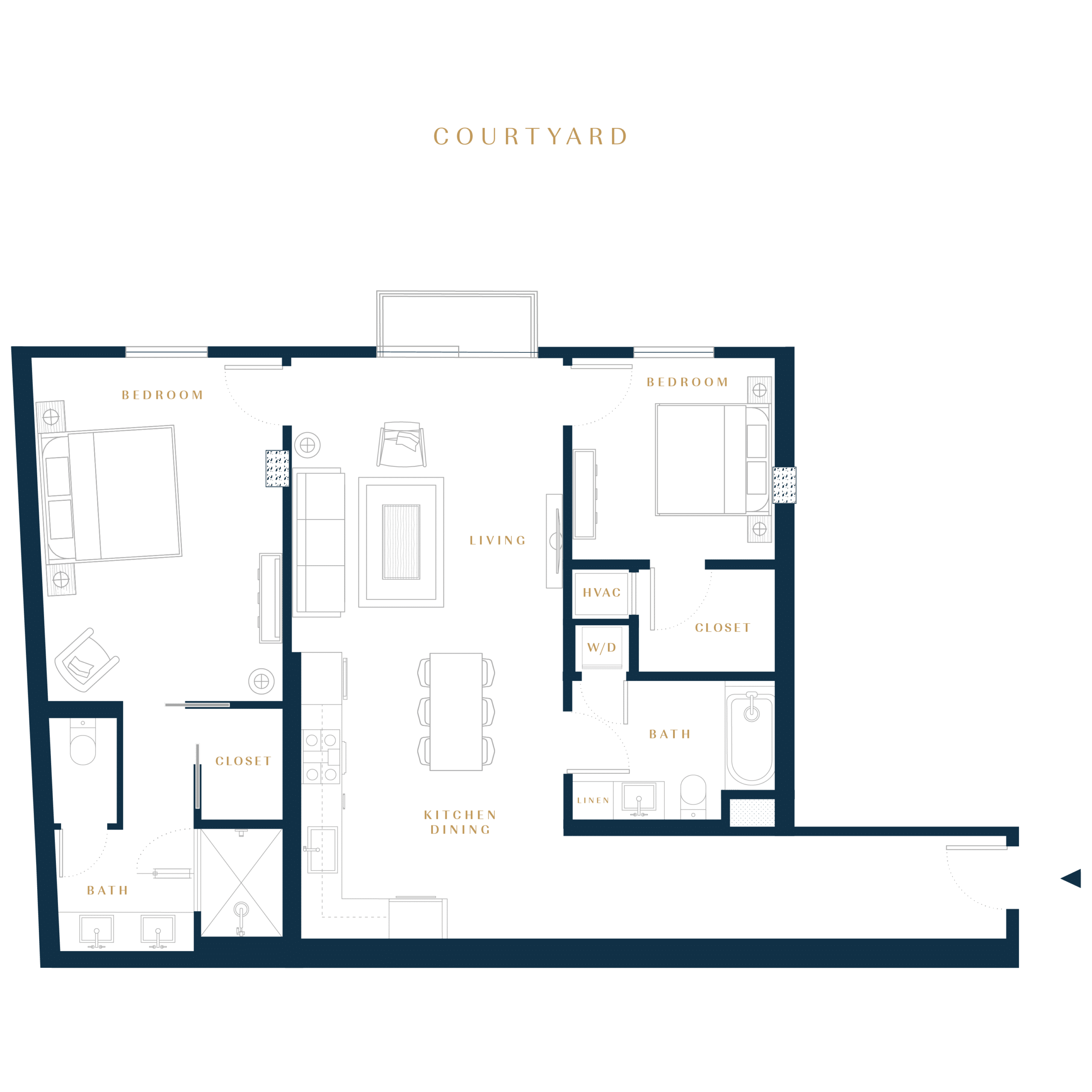 Residence 2H luxury condo floor plan in San Francisco Dogpatch