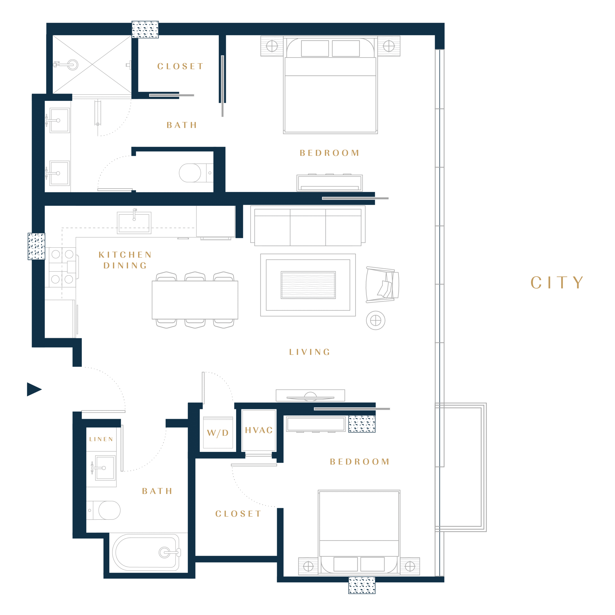 Residence 2I luxury condo floor plan in San Francisco Dogpatch