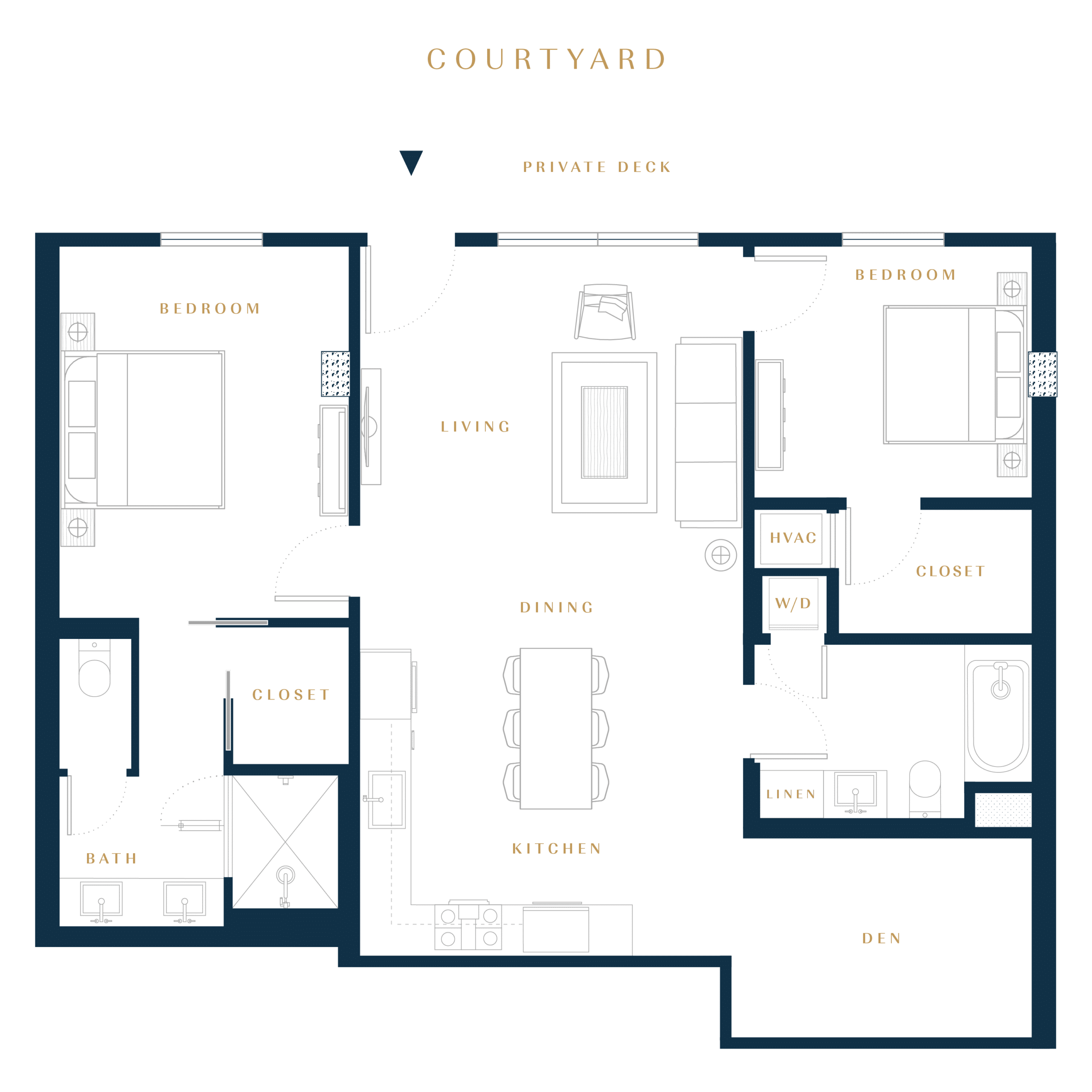 Residence 2K luxury condo floor plan in San Francisco Dogpatch
