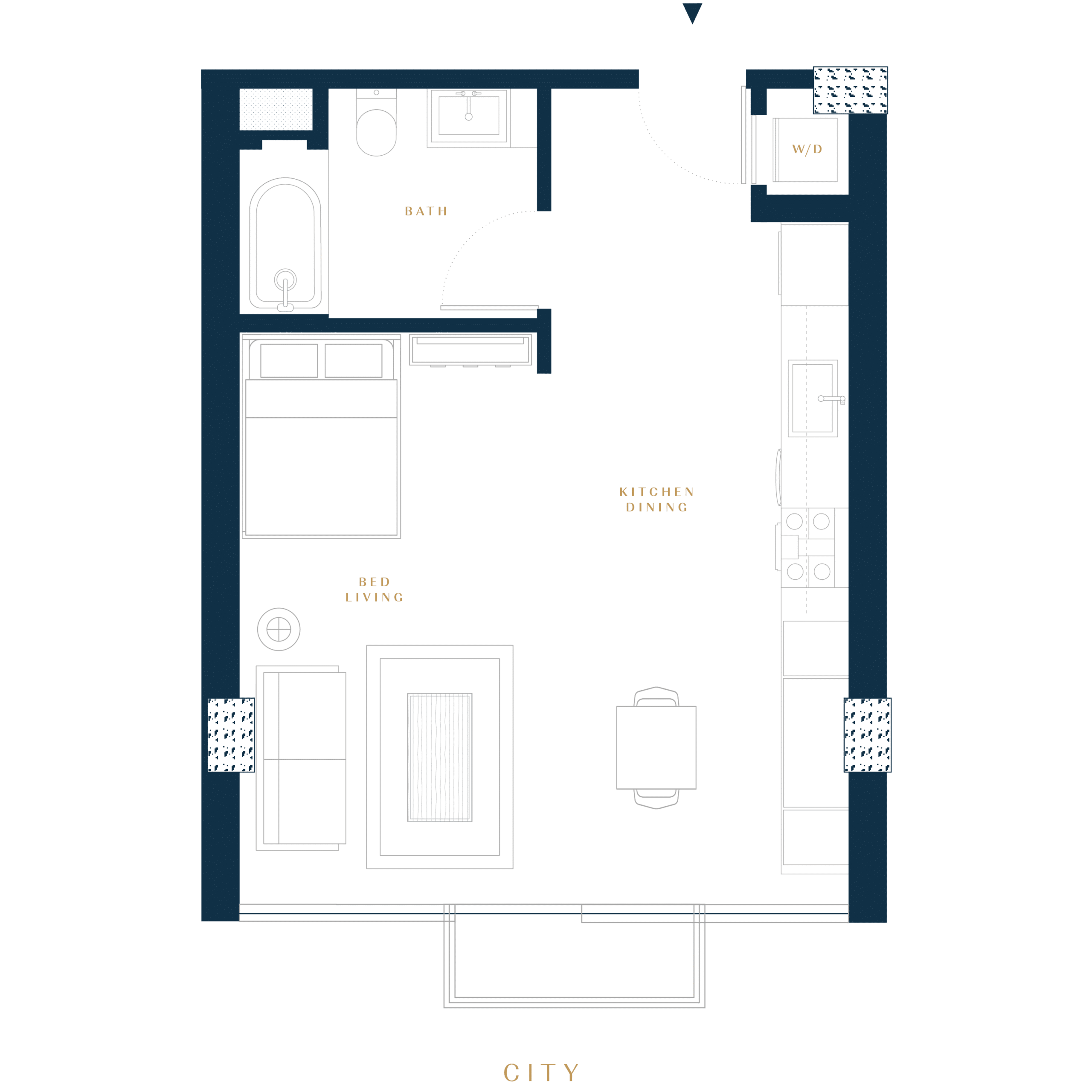 Residence S1luxury condo floor plan in San Francisco Dogpatch
