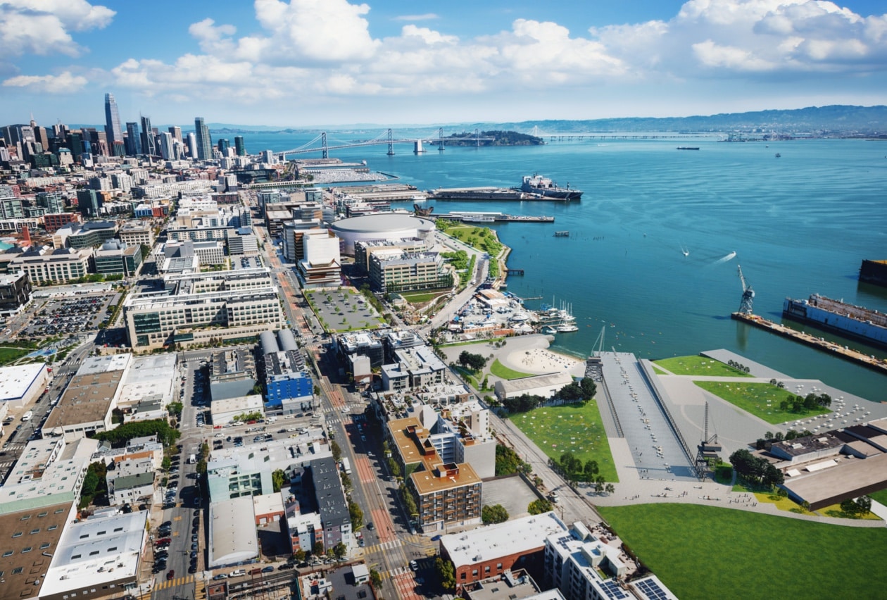 arial view of san fransisco and 2177 Third location