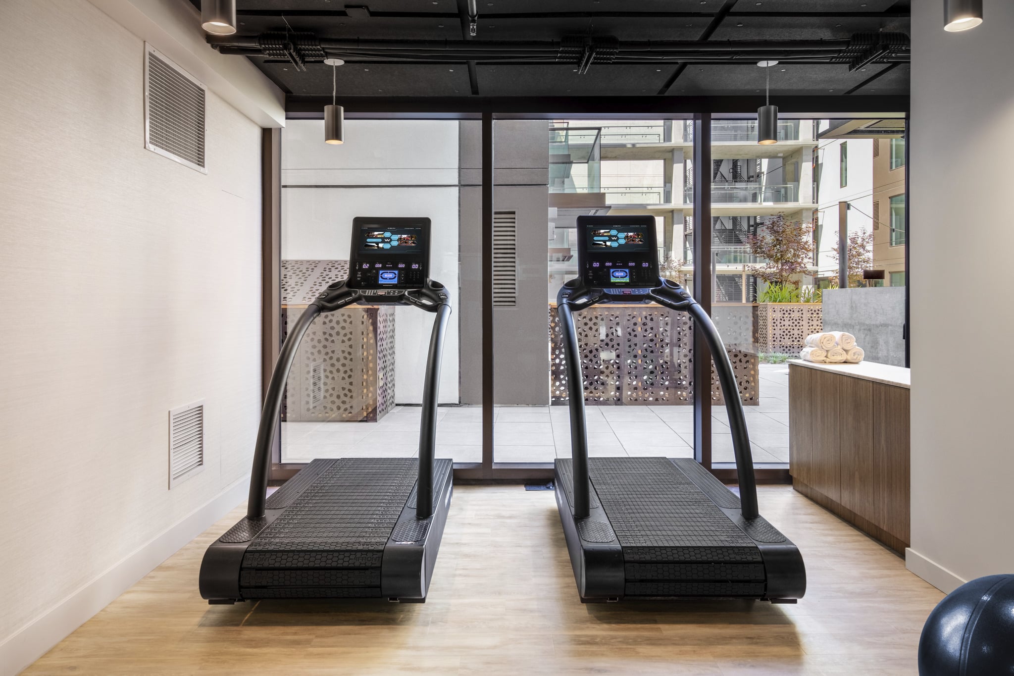 two treadmills