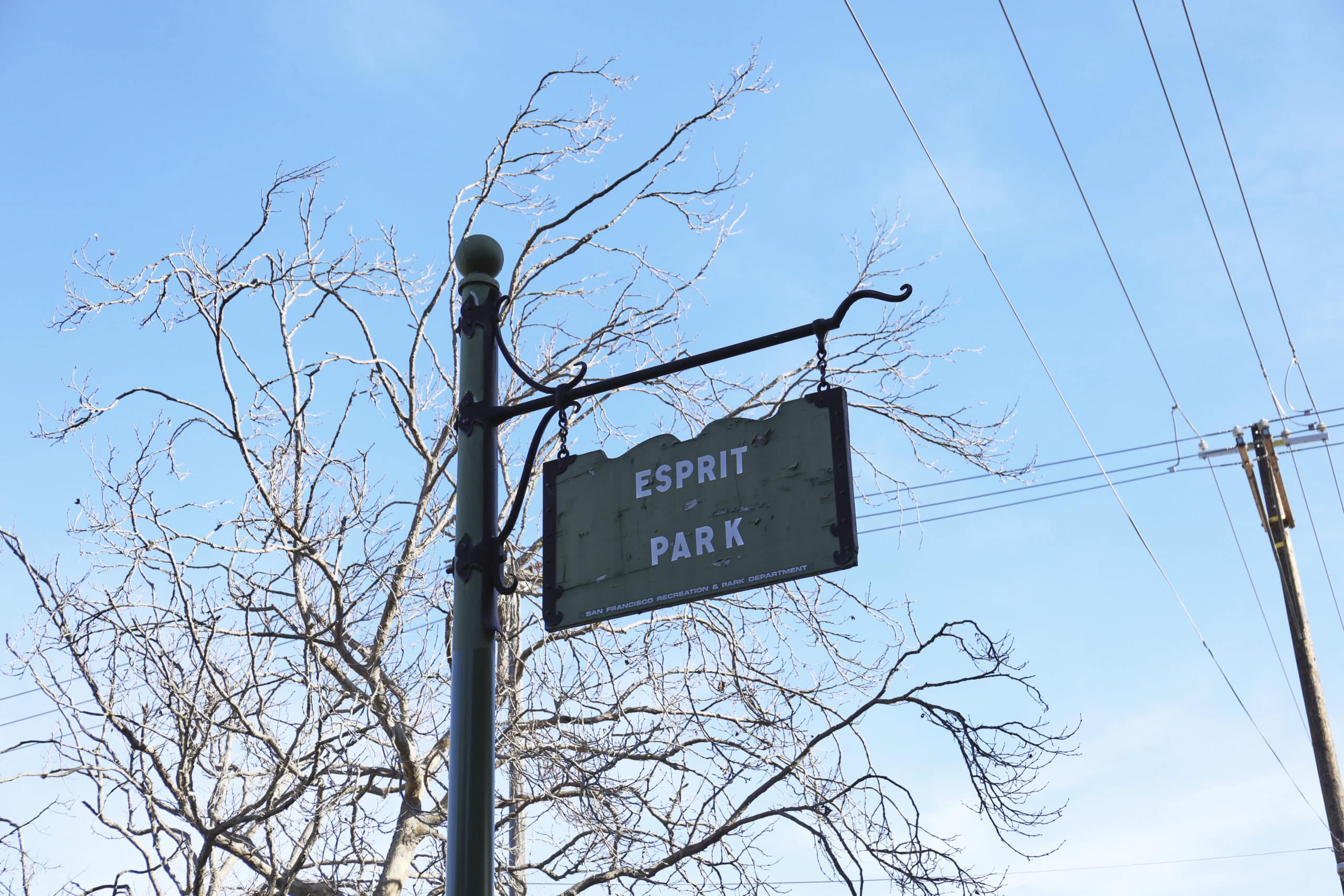 street sign for esprit park